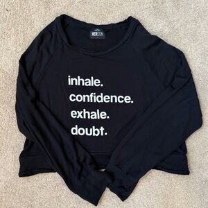 HERIZON Black Motivational Cropped Sweatshirt